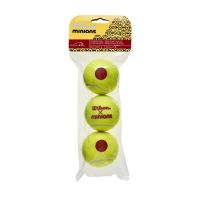 Set mingi tenis pentru copii Wilson MINIONS, punct rosu, 3 bucati, depresurizate