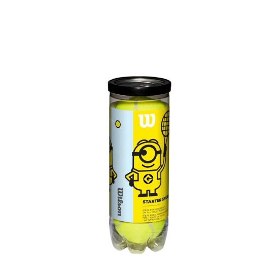 Set mingi tenis pentru copii Wilson MINIONS, punct verde, 3 bucati