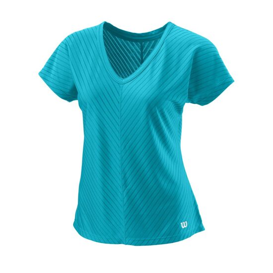 Tricou tenis dama Wilson V-neck II Scuba Blue M