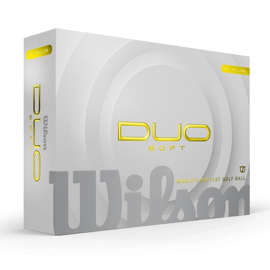 Set mingi golf Wilson DUO Soft 2025 galbene 12 bucati