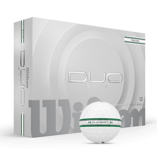 Set mingi golf Wilson DUO Soft albe TRK360 verde, 12 bucati