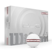 Set mingi golf Wilson DUO Soft albe TRK360 rosu, 12 bucati