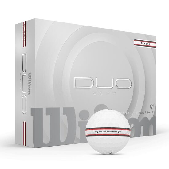 Set mingi golf Wilson DUO Soft albe TRK360 rosu, 12 bucati