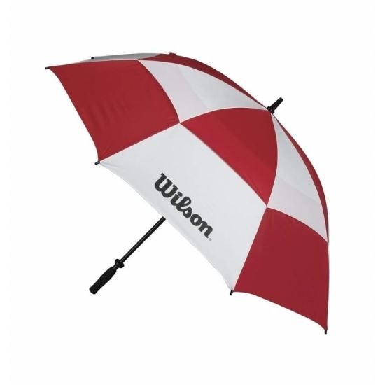 Umbrela Wilson Double Canopy 62”, unisex, alb/rosu