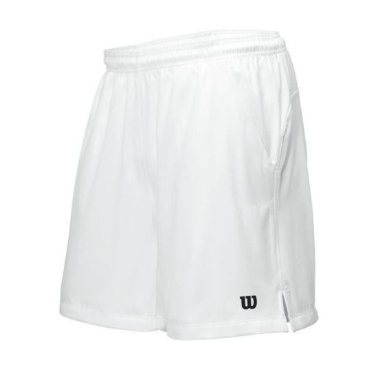 Pantaloni scurti Wilson RUSH 7 TENNIS WOVEN albi, pentru barbati