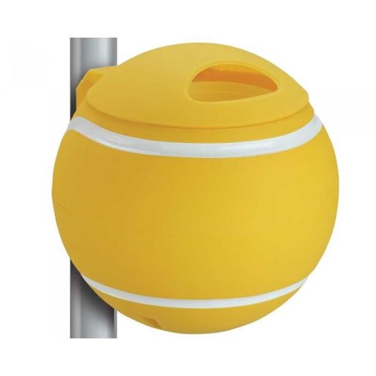 Cos gunoi in forma de minge tenis, galben, 50 cm
