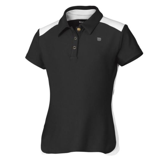 Tricou polo, Wilson Jr. SS, fete, negru/alb