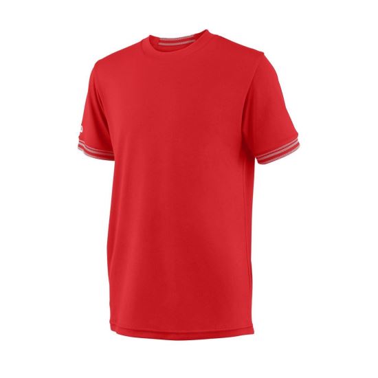 Tricou Wilson Team Solid Crew, baieti, rosu