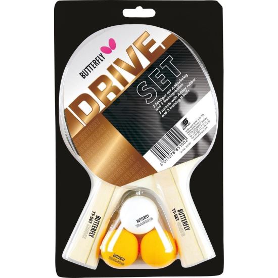 Set tenis de masa Butterfly DRIVE, 2 palete + 3 mingi celuloid