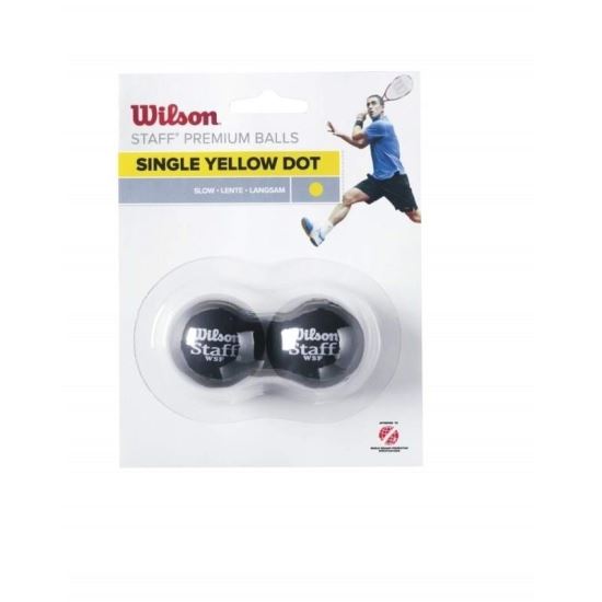 Set 2 mingi squash Wilson Staff punct galben jucatori avansati